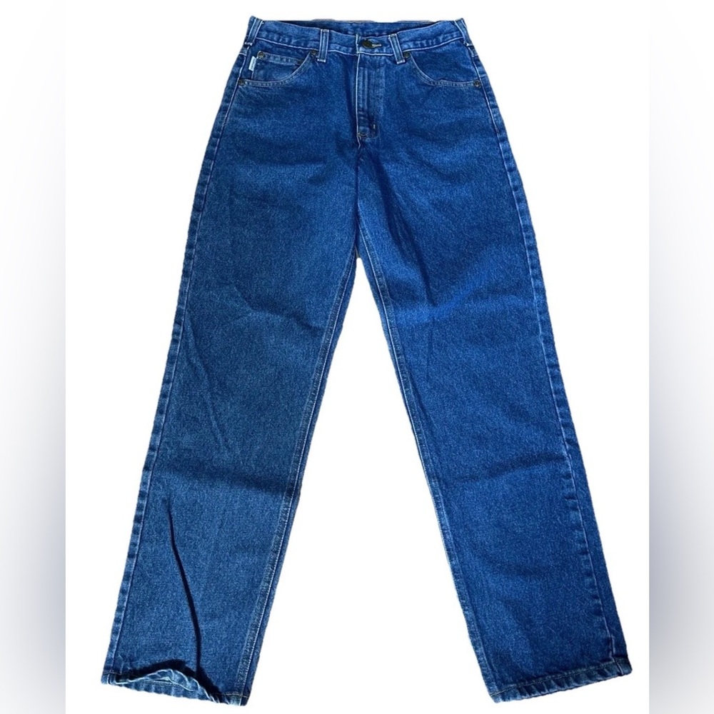 Carhartt Men's Jeans, Dark Blue Relaxed Fit, Cotton, Heavyweight, Size 30 X 31